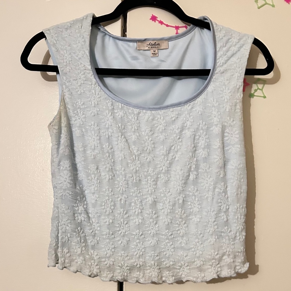 Atelier By Kirious baby blue lace camisole tank